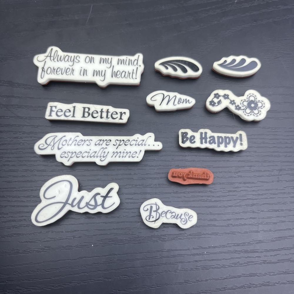 Lot of 11 Embossing Stamps Mother's Day Get Well Sentiment‎ Card Making